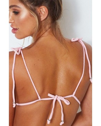 Pink Triangle Cheeky Thong String Brazilian Beautiful Swimwear