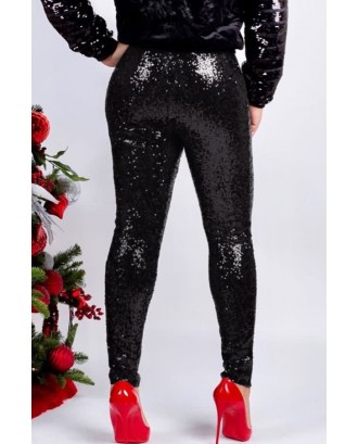 Black Glitter Sequin Beautiful Plus Size Pants